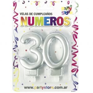 Vela Doble N°30 Plata VND30P