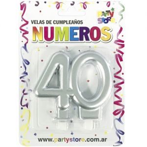 Vela Doble N°40 Plata VND40P