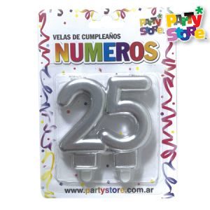 Vela Doble N°25 Plata VND25P