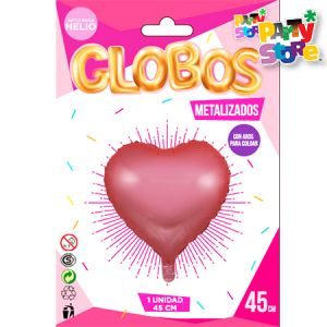 Corazón Rosa Metalizado 18" Party GMF01RS