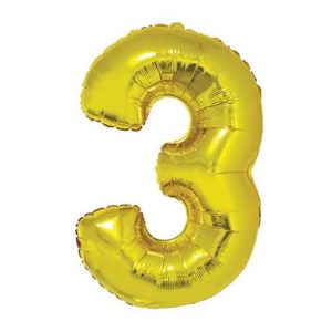 Número 3 Dorado 32" (suelto)