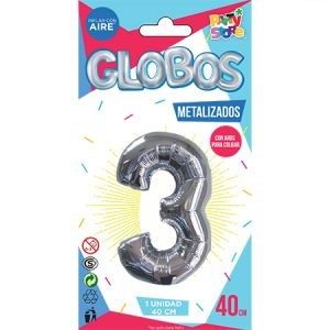 Número 3 Plata 14" Party  GMCP3