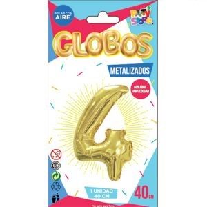 Número 4 Dorado 14" Party  GMCD4