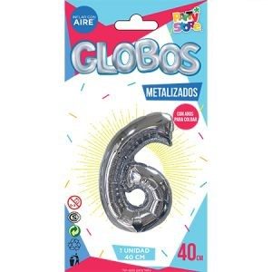 Número 6 Plata 14" Party  GMCP6