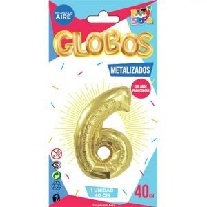 Número 6 Dorado 14" Party  GMCD6