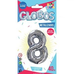 Número 8 Plata 14" Party  GMCP8