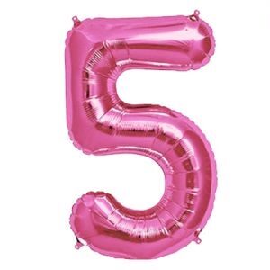 Número 5 Rosa 14" Party en Blister GMCRS5