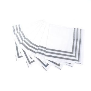 Servilletas Blanca borde Plata x 12 DSE055
