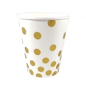 Vaso Lunares Dorados x 6un DVA053