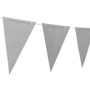 Banderin PLateado Glitter 360cm BAPL02