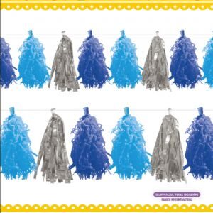 Borlas Celeste Azul Plata 300cm GUT19