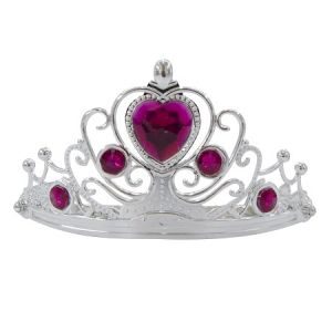 Corona Tiara Princesa Plata -gemas colores surtidas AC205