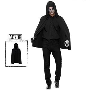 Capa Disfraz Negra C/Capucha 80cm AC708