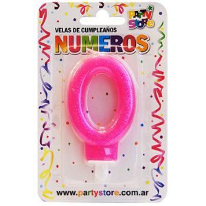 Vela 0 Rosa Brillos VNGRS0
