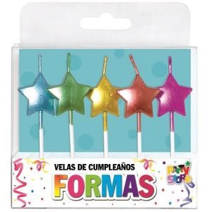 Velas Estrellas Metalizadas x 5un  VS11