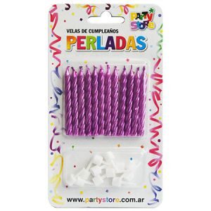 Velas Perladas Magenta x 12 VTM6MA