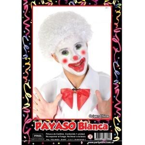 Peluca Payaso Blanco PPABL