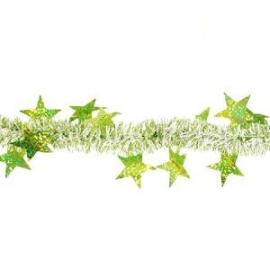 Boa Navideña Bicolor Verde c/Estrellas 180cm NA30