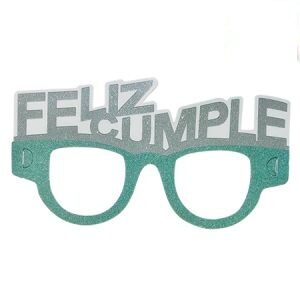 Lente de Papel Feliz Cumple Glitter UV x6un LEPFC