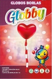 Globby 29" KIT Globo+Borlas Corazon Rojo x1un GL29KCORJ