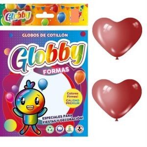 Globby Formas Corazon 15" Rojo x10un GLF09