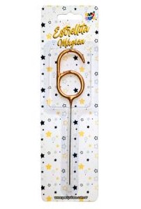 Velas Sparkles N°6 Doradas VNEDO6