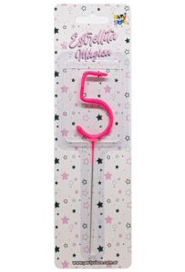 Velas Sparkles N°5 Rosa VNERS5