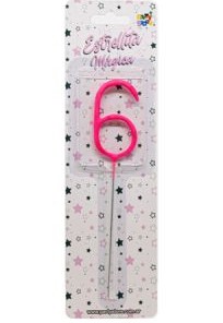 Velas Sparkles N°6 Rosa VNERS6