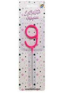 Velas Sparkles N°9 Rosa VNERS9