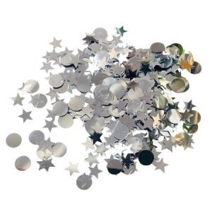 Confetti Circulos y Estrellas Plateadas CO08