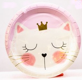 Plato Kitty Impresión Metalizada 17cm x 6 DPC066