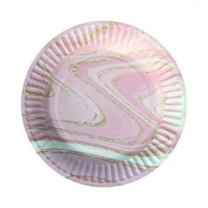 Plato Marmolado Rosa 17cm x 6 DPC071