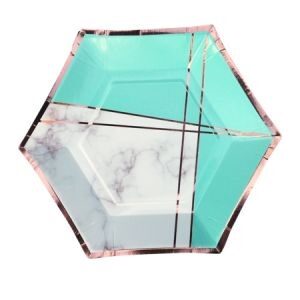 Plato Hexagonal Celeste 17cm x 6 DPC089