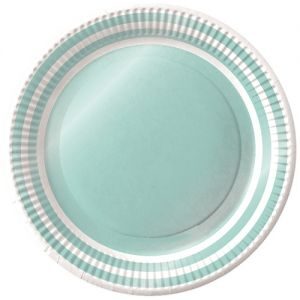 Plato Perlado Marinero Celeste Grande 22,5cm x6un DPG003