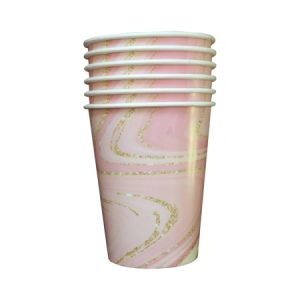 Vaso Marmolado Rosa x 6un DVA071
