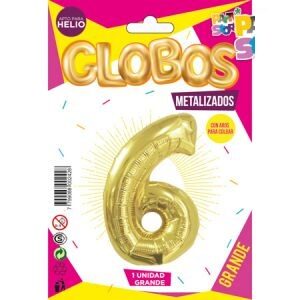 Número 6 Dorado Grande Party GMGD6