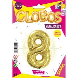 Número 8 Dorado Grande Party GMGD8