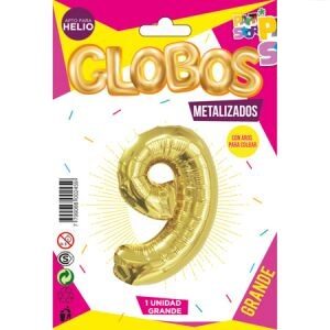 Número 9 Dorado Grande Party GMGD9