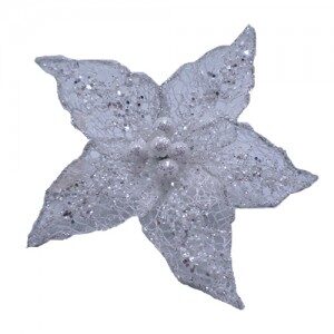 Flor Blanca c/Glitter Mediana 16,5x16,5x8 NA44