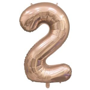 Número 2 Rosa Gold 14" Party en Blister GMCCG2