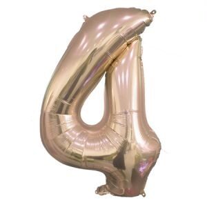 Número 4 Rosa Gold 14" Party en Blister GMCCG4