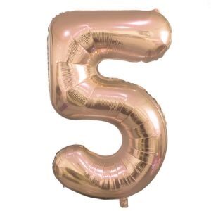 Número 5 Rosa Gold 14" Party en Blister GMCCG5