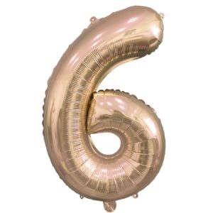 Número 6 Rosa Gold 14" Party en Blister GMCCG6