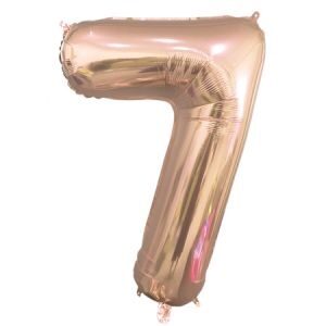 Número 7 Rosa Gold 14" Party en Blister GMCCG7