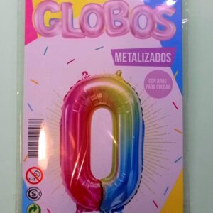 Número 0 Multicolor 14" Party en Blister GMCMU0