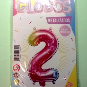 Número 2 Multicolor 14" Party en Blister GMCMU2