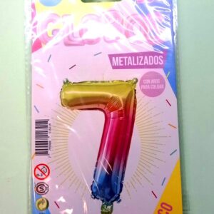 Número 7 Multicolor 14" Party en Blister GMCMU7