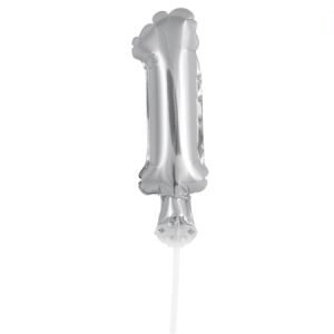 Mini Globo Número 1 Plateado Metalizado 8" GMMP1