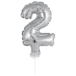 Mini Globo Número 2 Plateado Metalizado 8" GMMP2