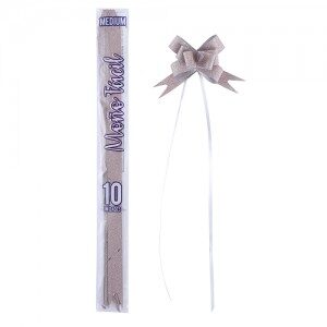 Moño Fácil Mediano Rosa Gold Glitter x 10un. REMFMERG